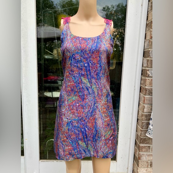 Colorful Abstract Sugarlips Slip Dress - Picture 3 of 11